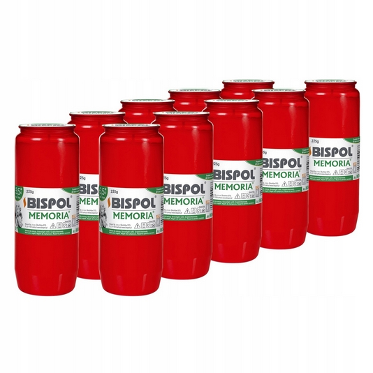 Náplne do svietnikov BISPOL, olejové, 10 kusov, červené
